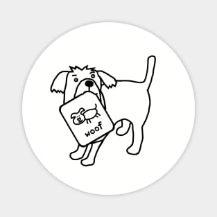 Cute Dog Self Portrait Outline Magnet